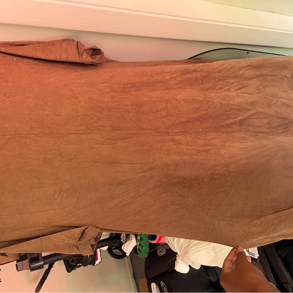 Brown Suede Short Dress - Picture 2 of 4